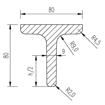 T 80x80x8,5-9,0