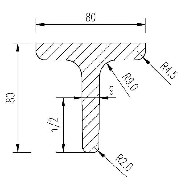 T 80x80x8,5-9,0