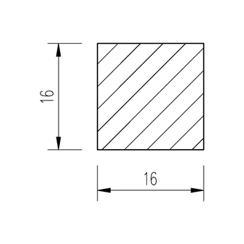 Ocel čtvercová 16mm