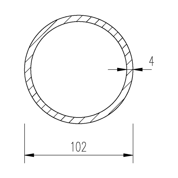 Trubka bezešvá hladká 102x4/101,6x4/