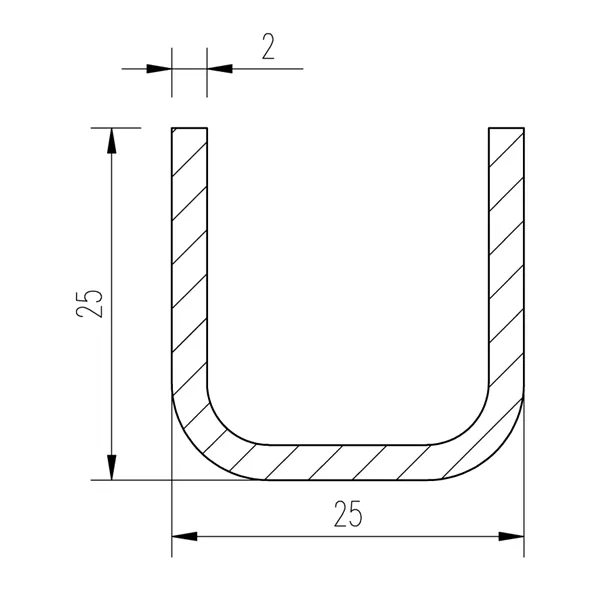 Jekl U 25x25x25x2