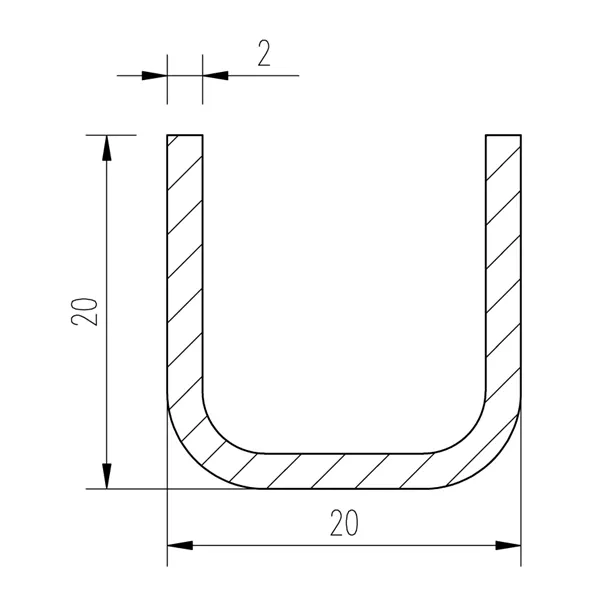 Jekl U 20x20x20x2