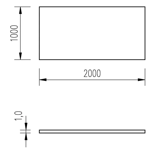 Plech černý 1mm/1x2m