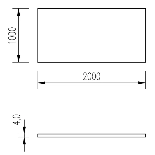 Plech černý 4mm/1x2m