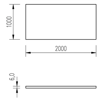 Plech černý 6mm/1x2m