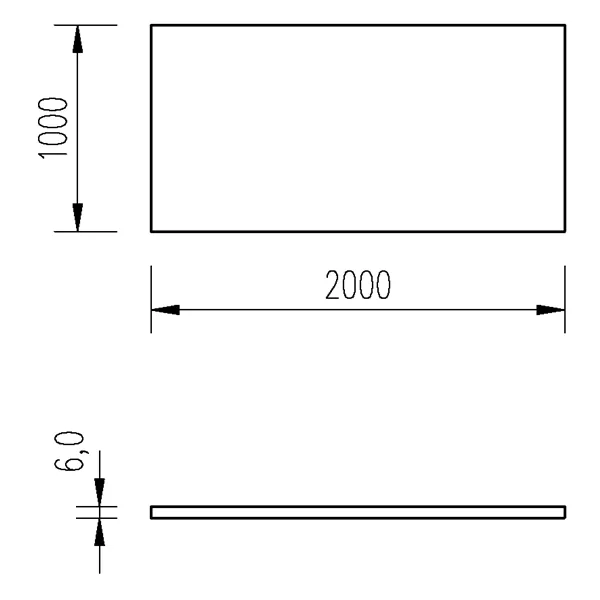 Plech černý 6mm/1x2m