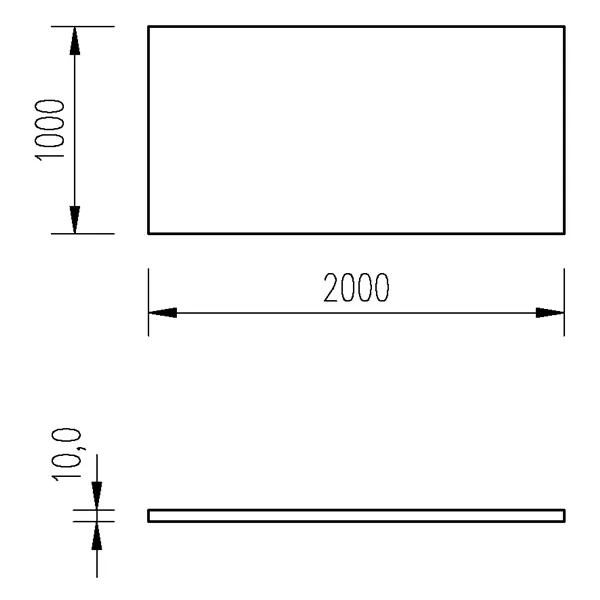 Plech černý 10mm/1x2m