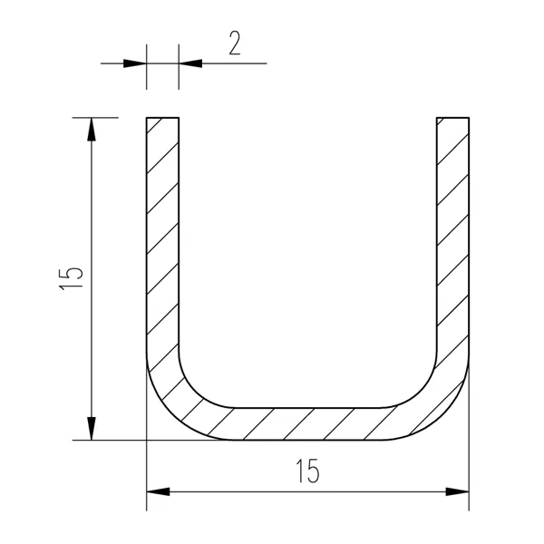 Jekl U 15x15x15x2