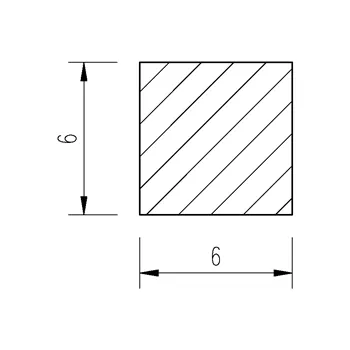 Ocel čtvercová 6mm tažená