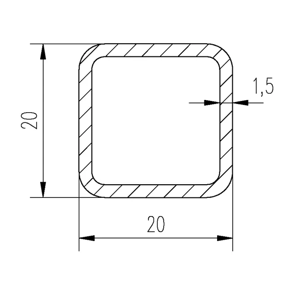 Jekl 20x20x1,5