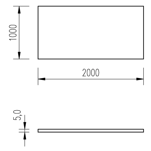 Plech černý 5mm/1x2m