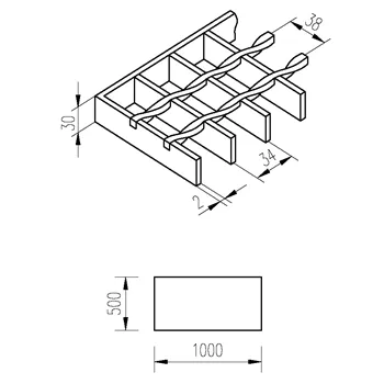 Rošt svařovaný 500x1000/30x2 surový