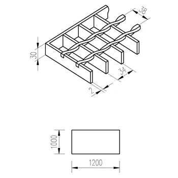 Rošt svařovaný 1200x1000/30x2 surový