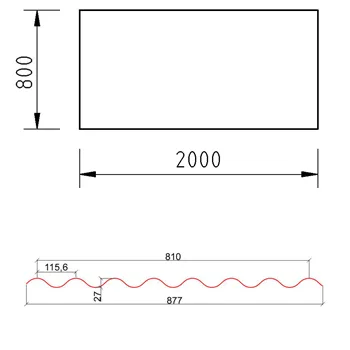 Plech pozinkovaný vlna 0,8mm/0,8x2m