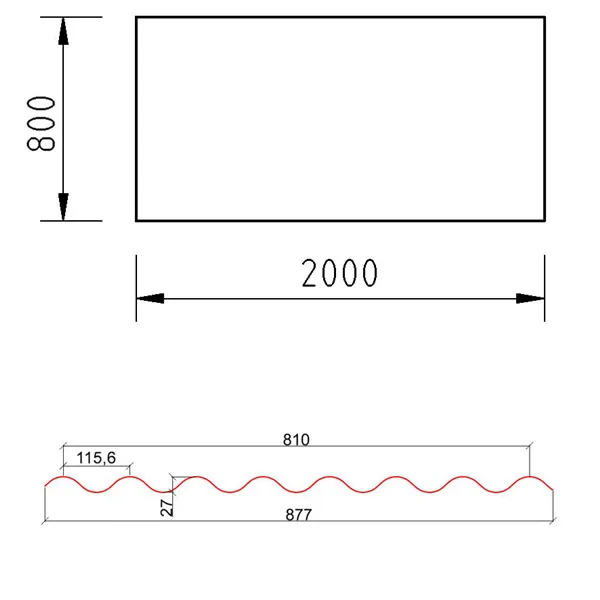 Plech pozinkovaný vlna 0,8mm/0,8x2m