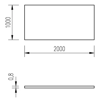 Plech černý 0,80mm/1x2m