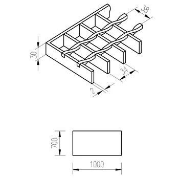 Rošt svařovaný 700x1000/30x2 pozinkovaný