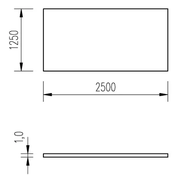 Plech černý 1mm/1,25x2,5m