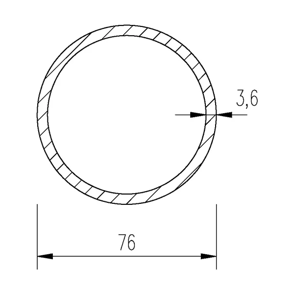 Trubka bezešvá hladká 76,1x3,6