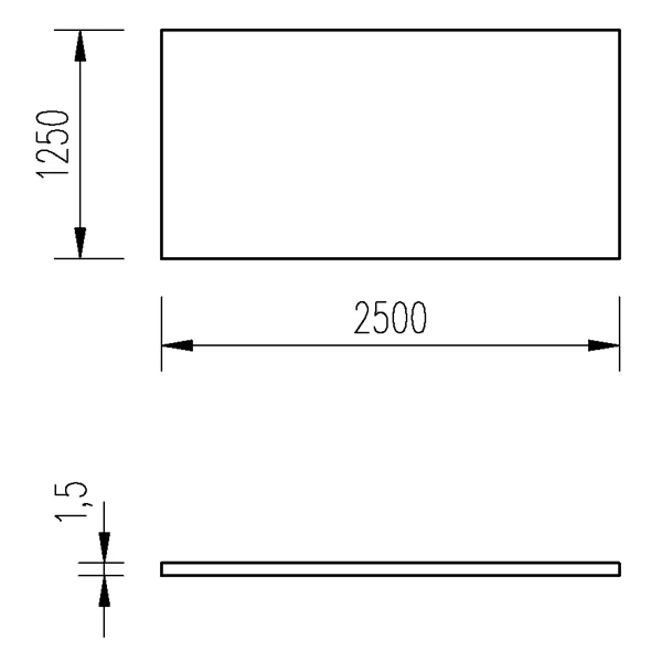 Plech černý 1,5mm/1,25x2,5m