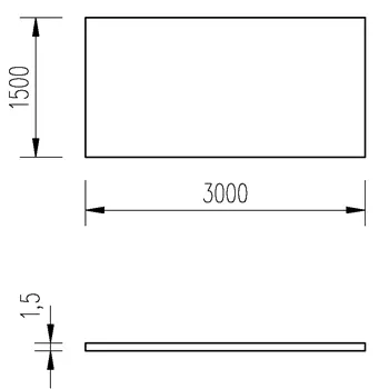 Plech černý 1,5mm/1,5x3m