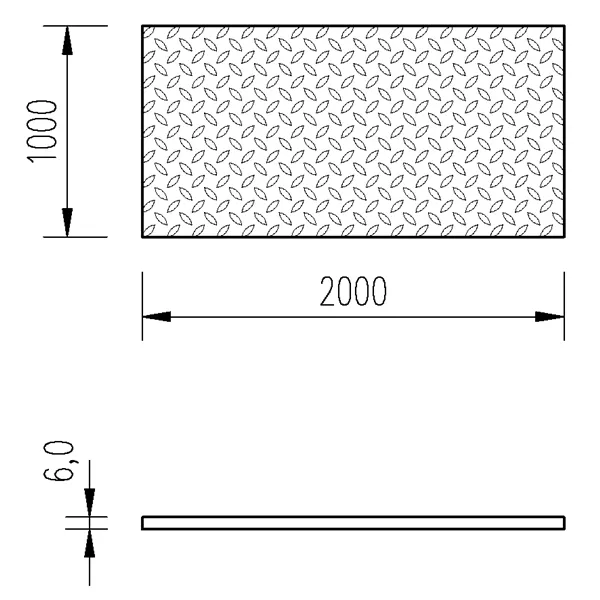 Plech slza 6mm/1x2m