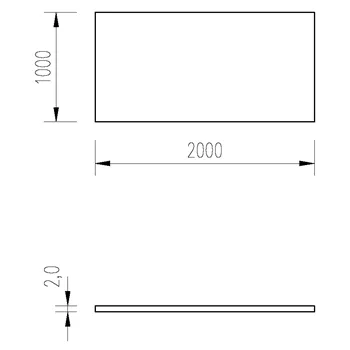 Plech Al 2mm/1x2m