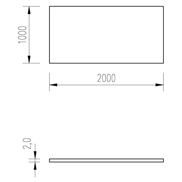 Plech Al 2mm/1x2m