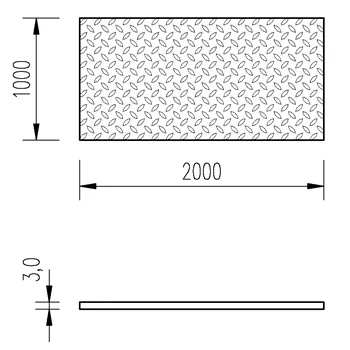 Plech slza 3mm/1x2m