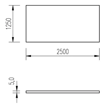 Plech černý 5mm/1,25x2,5m