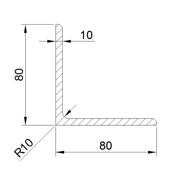 L 80x80x10