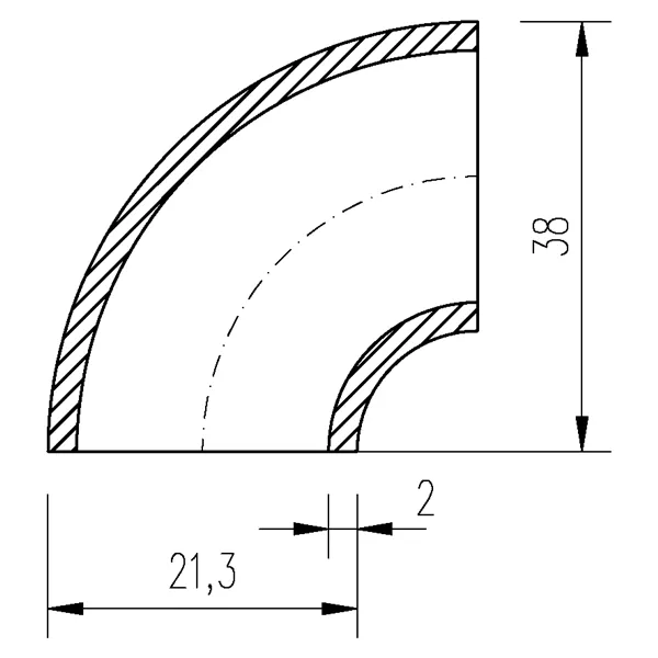 Koleno varné 21,3x2,0 (1/2