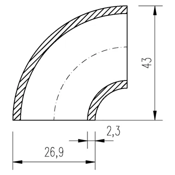 Koleno varné 26,9x2,3 (3/4") 90°