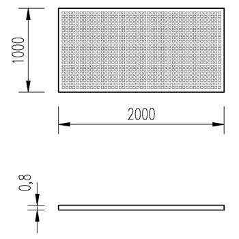 Plech děrovaný 0,8mm/1x2m čtverec 6-9