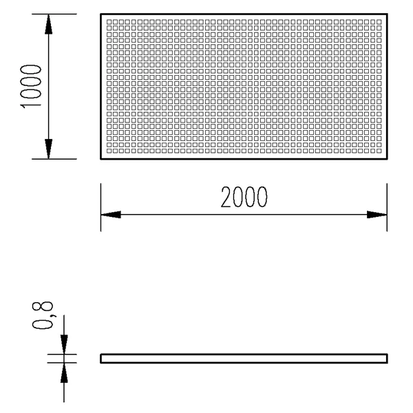 Plech děrovaný 0,8mm/1x2m čtverec 6-9