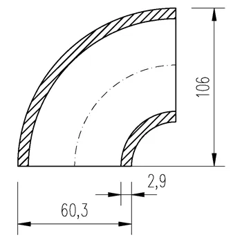 Koleno varné 60,3x2,9 (2") 90°