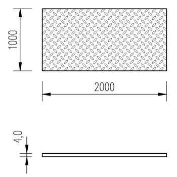 Plech slza 4mm/1x2m