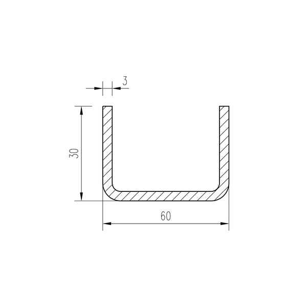 Jekl U 60x30x30x3