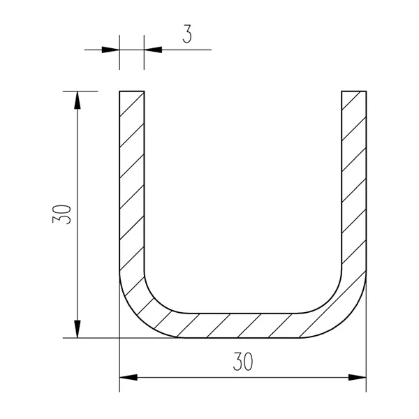 Jekl U 30x30x30x3