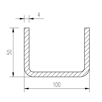 Jekl U 100x50x50x4