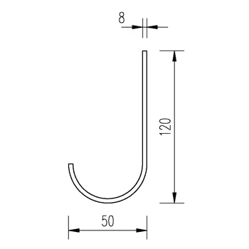 Háček J Zn M8x 50x120 k VSŽ plechům