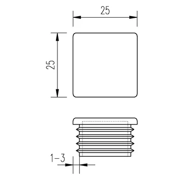 Zátka čtvercová 25x25 /1-3