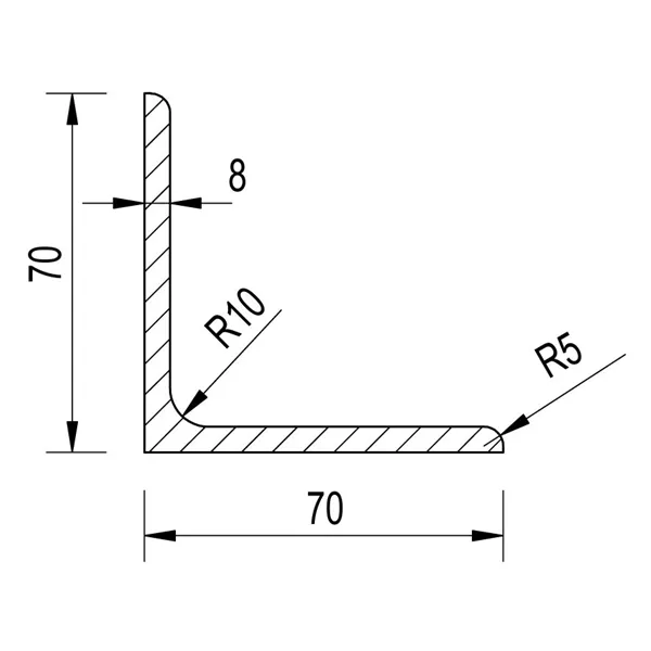 L 70x70x8