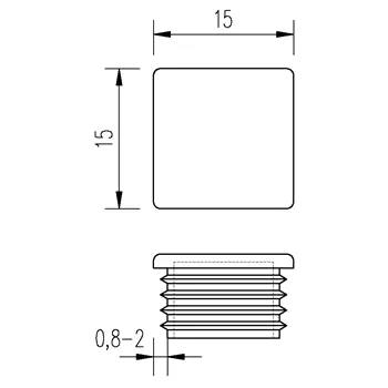 Zátka čtvercová 15x15 /0,8-2