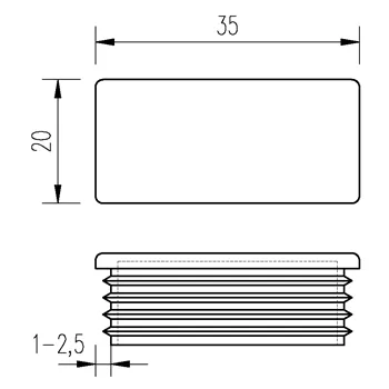 Zátka obdélníková 35x20 /1-2,5