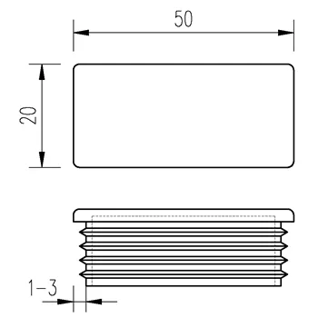 Zátka obdélníková 50x20 /1-3