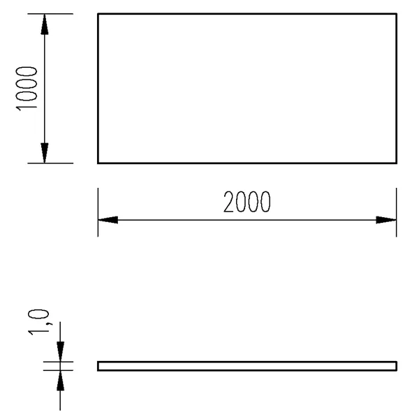 Plech nerez 1mm/1x2m