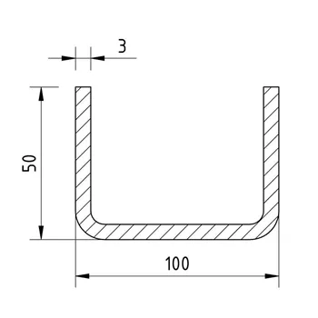 Jekl U 100x50x50x3