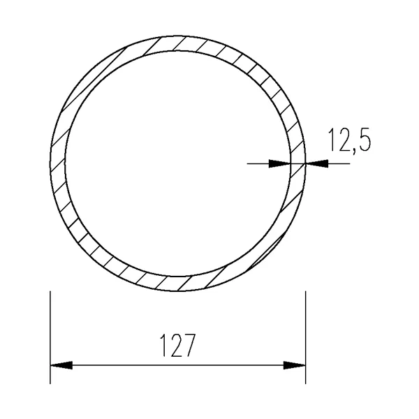 Trubka bezešvá hladká 127x12,5