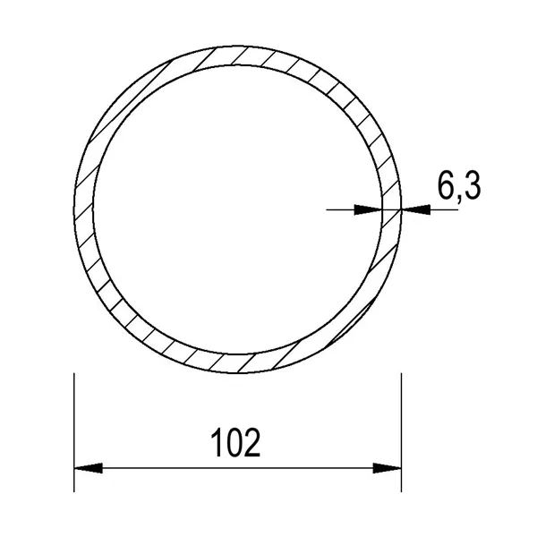 Trubka bezešvá hladká 102x6,3/101,6x6,3/